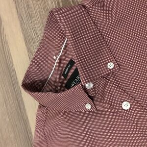 Kenneth Cole Awareness Burgundy Polka Dot Shirt